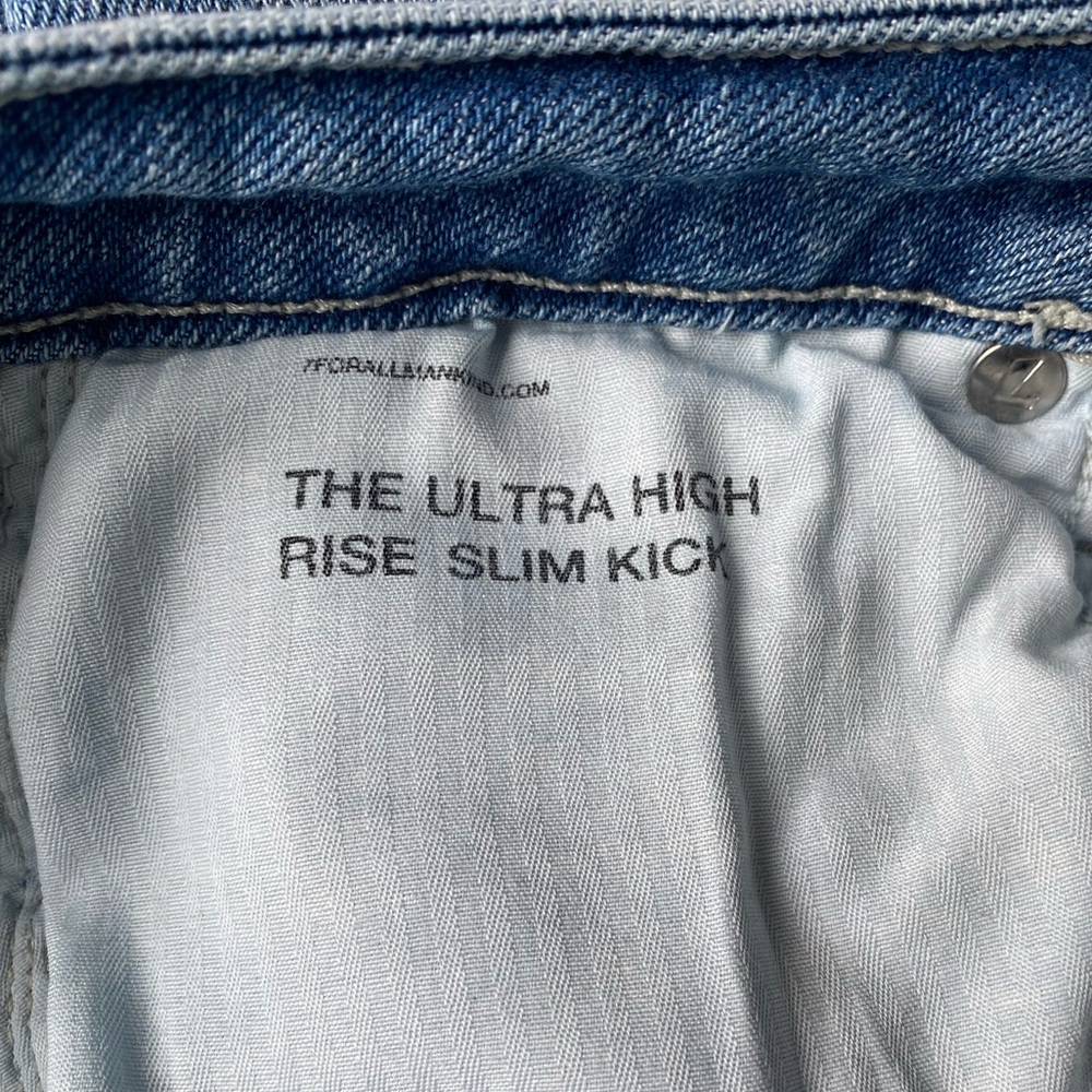 7 For All Mankind Women's Vintage Ultra High Rise Slim Kick Jeans Size 27 - Picture 13 of 15
